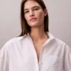 Chemise boutonnée ample en popeline de coton Chemise boutonnée ample en popeline de coton