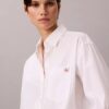 Chemise boutonnée ample en popeline de coton Chemise boutonnée ample en popeline de coton