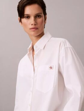 Chemise boutonnée ample en popeline de coton