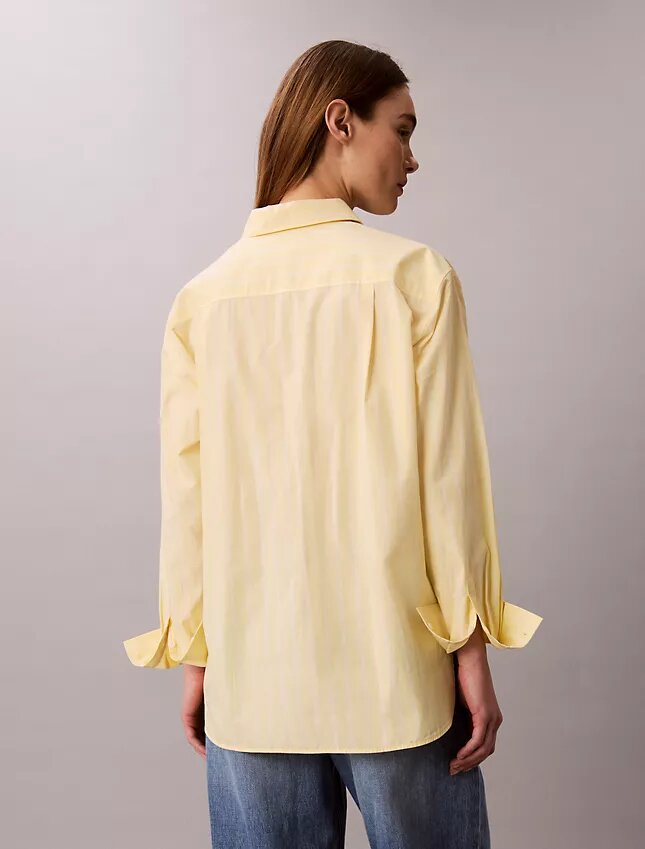 Chemise boutonnée ample en popeline de coton Chemise boutonnée ample en popeline de coton