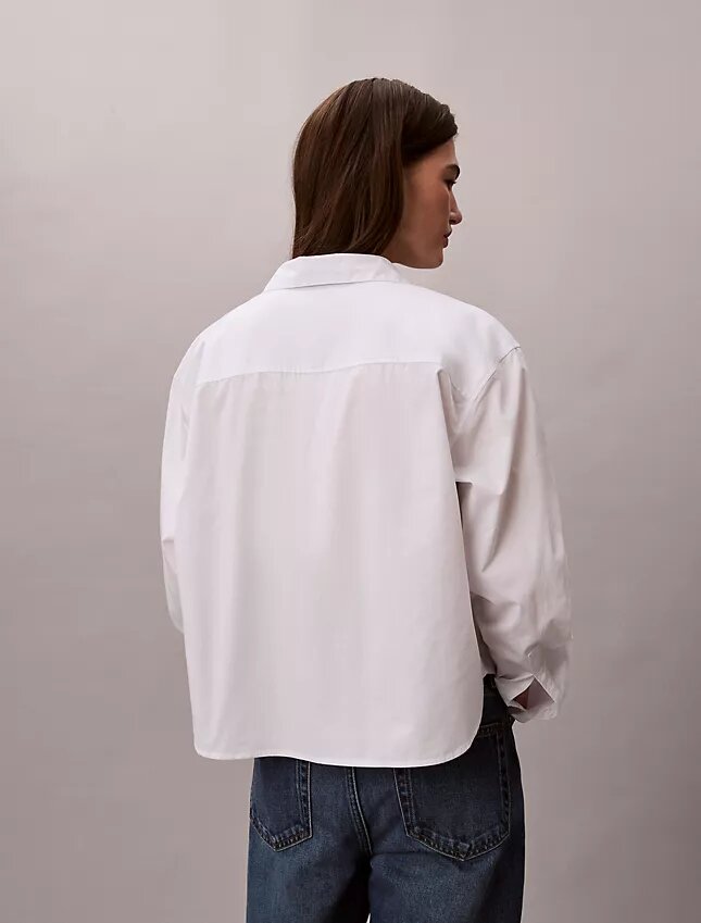Chemise boutonnée ample en popeline de coton Chemise boutonnée ample en popeline de coton