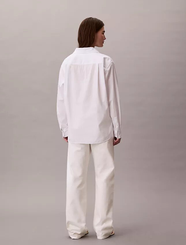 Chemise boutonnée ample en popeline de coton Chemise boutonnée ample en popeline de coton
