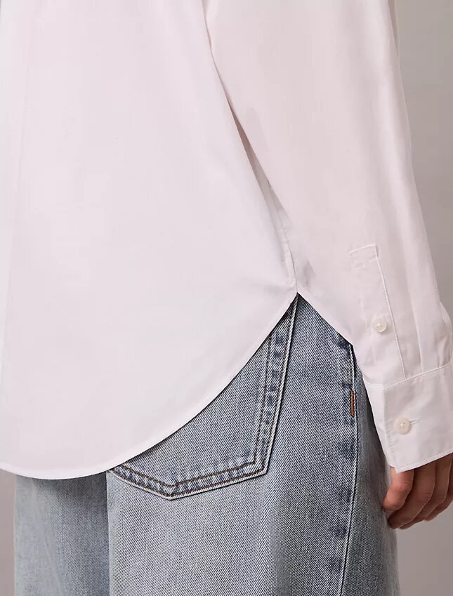 Chemise boutonnée ample en popeline de coton Chemise boutonnée ample en popeline de coton