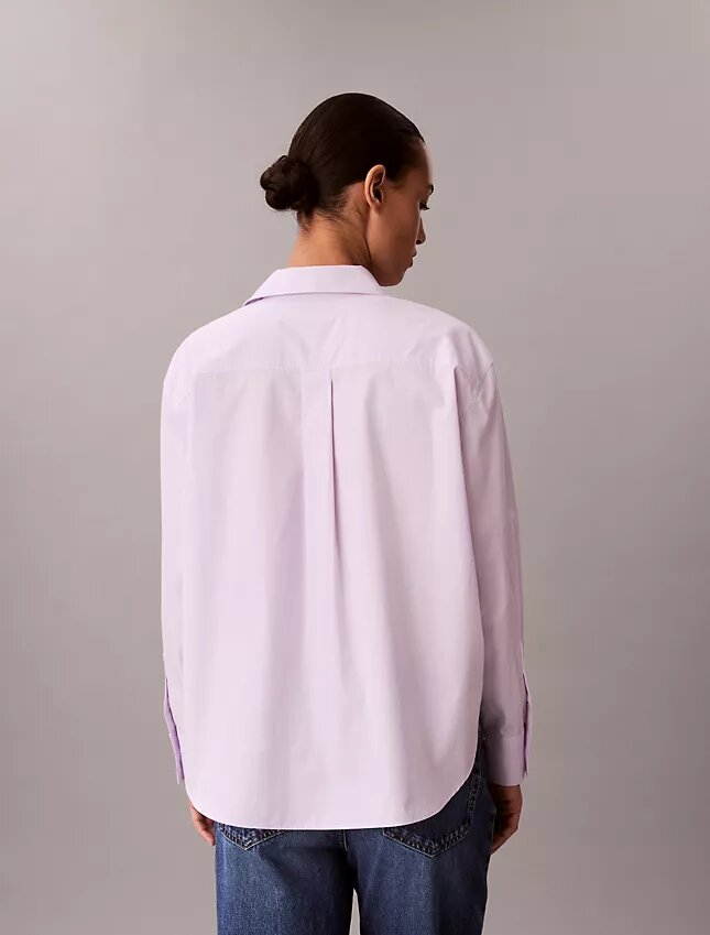 Chemise boutonnée ample en popeline de coton Chemise boutonnée ample en popeline de coton