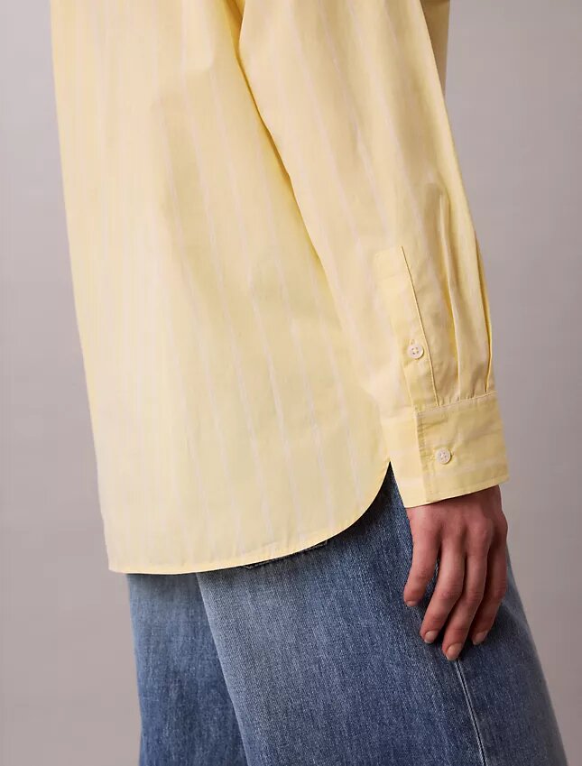 Chemise boutonnée ample en popeline de coton Chemise boutonnée ample en popeline de coton