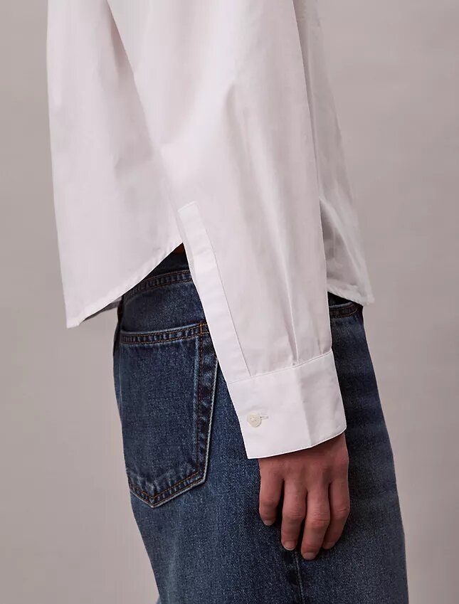 Chemise boutonnée ample en popeline de coton Chemise boutonnée ample en popeline de coton