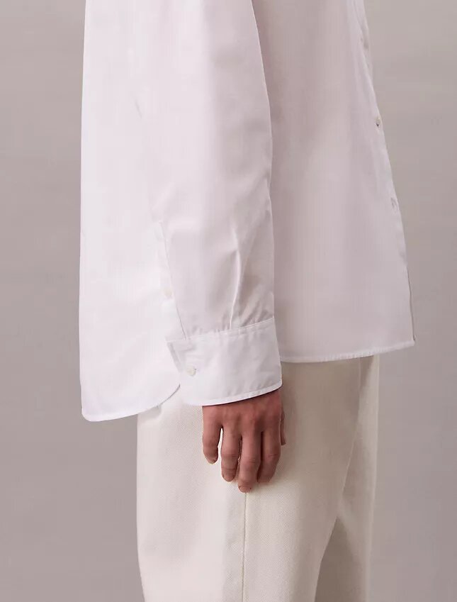 Chemise boutonnée ample en popeline de coton Chemise boutonnée ample en popeline de coton