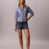 Chemise boutonnée ample en popeline de coton Chemise boutonnée ample en popeline de coton