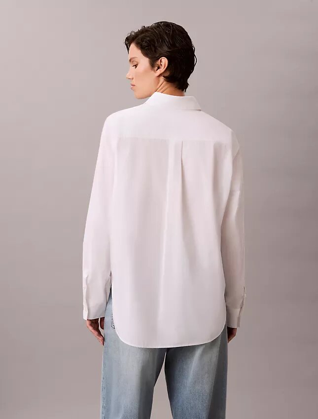 Chemise boutonnée ample en popeline de coton Chemise boutonnée ample en popeline de coton