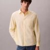 Chemise boutonnée ample en popeline lavée Chemise boutonnée ample en popeline lavée