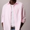 Chemise boutonnée ample en popeline lavée Chemise boutonnée ample en popeline lavée