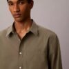 Chemise boutonnée ample en popeline lavée Chemise boutonnée ample en popeline lavée