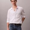 Chemise boutonnée ample à rayures froncées teintes dans la masse Chemise boutonnée ample à rayures froncées teintes dans la masse