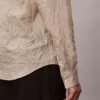 Chemise boutonnée ample à rayures froncées teintes dans la masse Chemise boutonnée ample à rayures froncées teintes dans la masse
