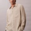 Chemise boutonnée ample à rayures froncées teintes dans la masse Chemise boutonnée ample à rayures froncées teintes dans la masse