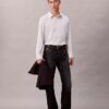 Chemise boutonnée décontractée en mélange de viscose à rayures Chemise boutonnée décontractée en mélange de viscose à rayures