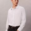 Chemise boutonnée décontractée en mélange de viscose à rayures Chemise boutonnée décontractée en mélange de viscose à rayures