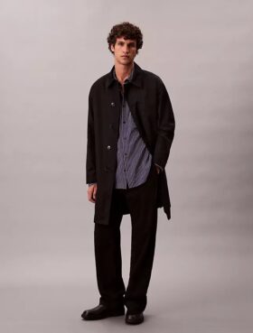 Chemise boutonnée décontractée en mélange de viscose à rayures