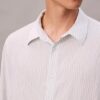 Chemise boutonnée décontractée en mélange de viscose à rayures Chemise boutonnée décontractée en mélange de viscose à rayures