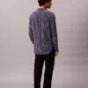 Chemise boutonnée décontractée en mélange de viscose à rayures Chemise boutonnée décontractée en mélange de viscose à rayures