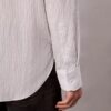 Chemise boutonnée décontractée en mélange de viscose à rayures Chemise boutonnée décontractée en mélange de viscose à rayures
