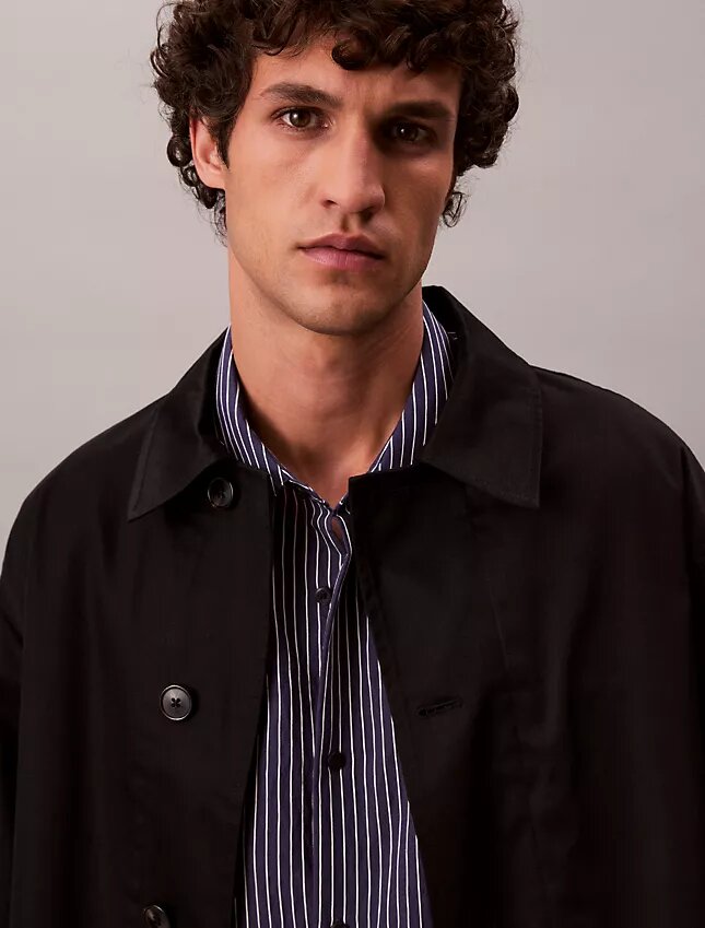 Chemise boutonnée décontractée en mélange de viscose à rayures Chemise boutonnée décontractée en mélange de viscose à rayures