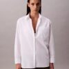 Chemise boutonnée décontractée en popeline Chemise boutonnée décontractée en popeline