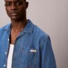 Chemise boutonnée en denim mélangé lin Chemise boutonnée en denim mélangé lin