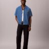 Chemise boutonnée en denim mélangé lin Chemise boutonnée en denim mélangé lin
