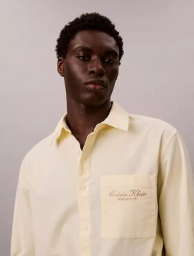Chemise boutonnée en oxford délavé avec logo