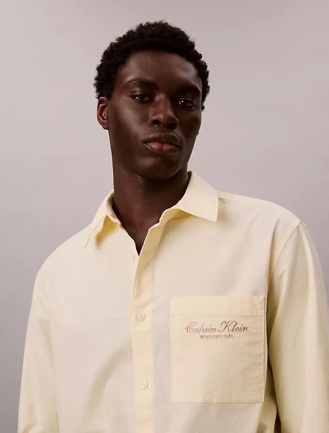Chemise boutonnée en oxford délavé avec logo Chemise boutonnée en oxford délavé avec logo