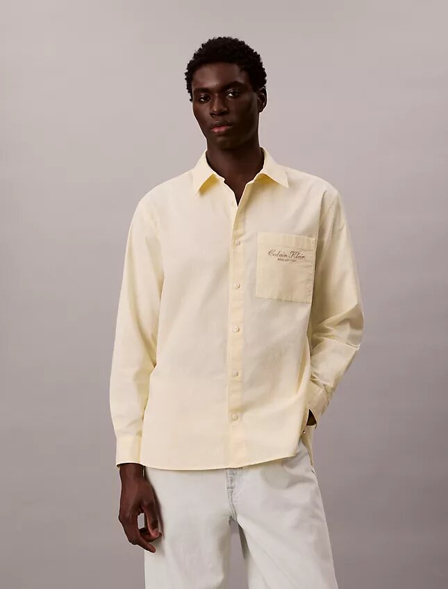 Chemise boutonnée en oxford délavé avec logo Chemise boutonnée en oxford délavé avec logo