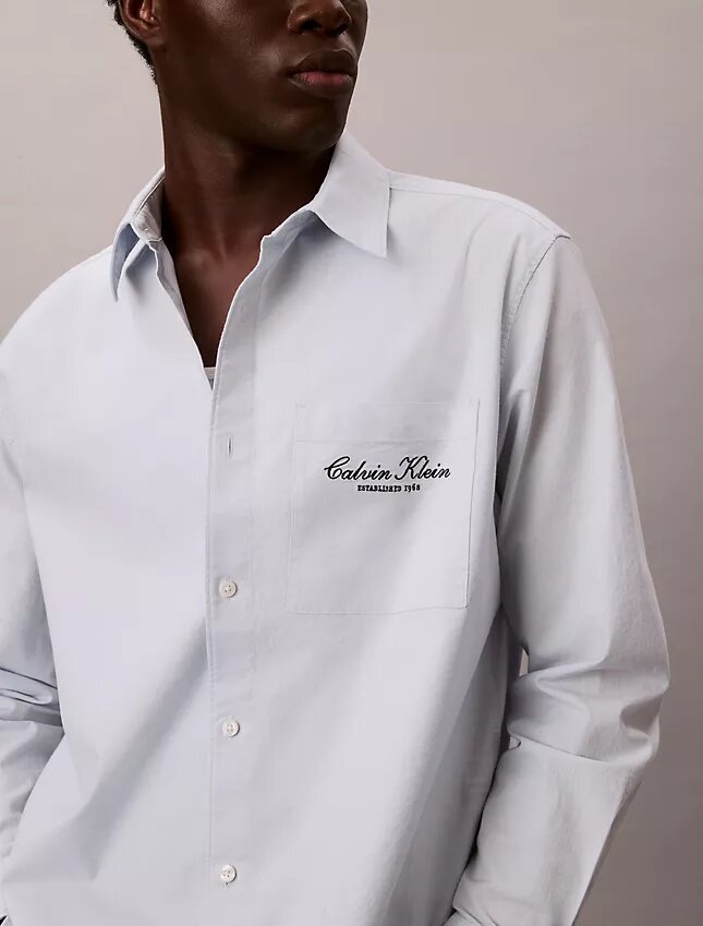 Chemise boutonnée en oxford délavé avec logo Chemise boutonnée en oxford délavé avec logo