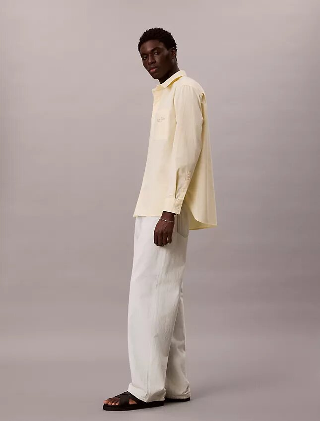 Chemise boutonnée en oxford délavé avec logo Chemise boutonnée en oxford délavé avec logo