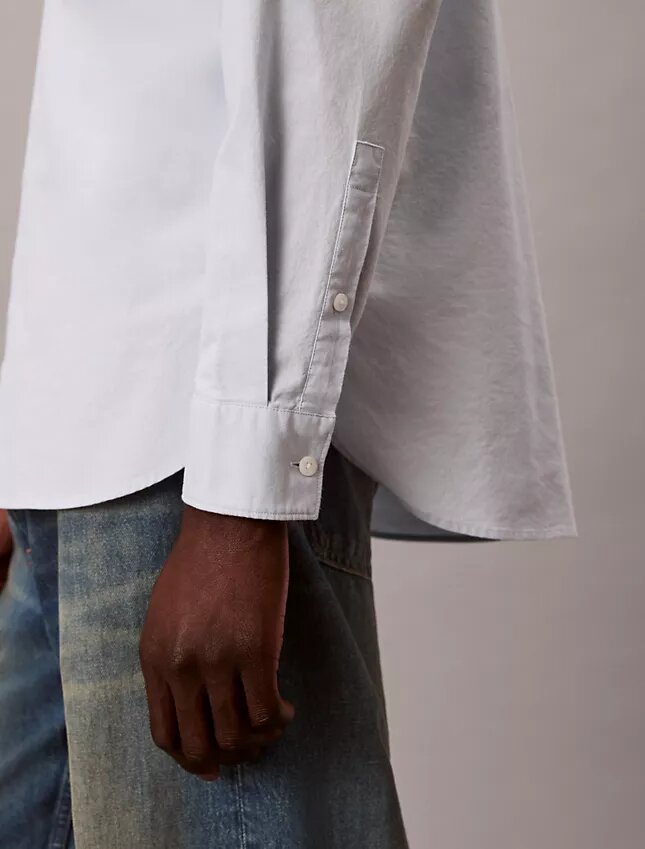 Chemise boutonnée en oxford délavé avec logo Chemise boutonnée en oxford délavé avec logo