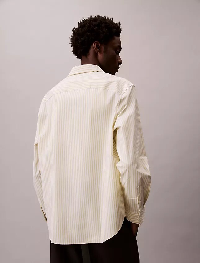 Chemise boutonnée en popeline de coton Cotton Stretch à rayures Chemise boutonnée en popeline de coton Cotton Stretch à rayures