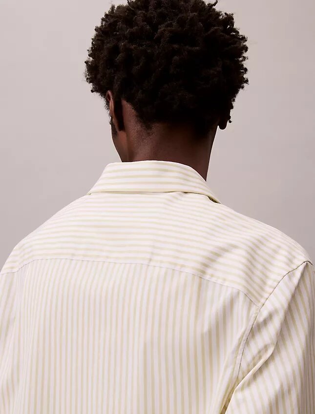 Chemise boutonnée en popeline de coton Cotton Stretch à rayures Chemise boutonnée en popeline de coton Cotton Stretch à rayures