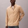 Chemise boutonnée en popeline lavée à rayures Chemise boutonnée en popeline lavée à rayures