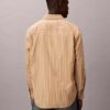 Chemise boutonnée en popeline lavée à rayures Chemise boutonnée en popeline lavée à rayures