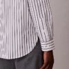 Chemise boutonnée en popeline lavée à rayures Chemise boutonnée en popeline lavée à rayures