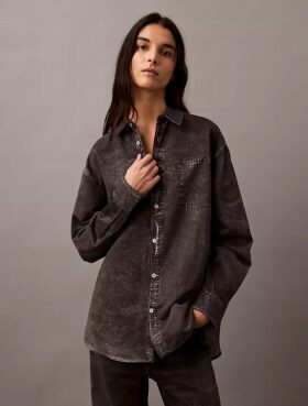Chemise boutonnée à imprimé Denim