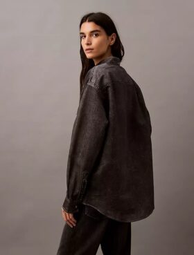 Chemise boutonnée à imprimé Denim