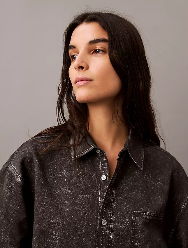 Chemise boutonnée à imprimé Denim Chemise boutonnée à imprimé Denim