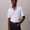 Chemise boutonnée à manches courtes en Cotton Stretch à rayures Chemise boutonnée à manches courtes en Cotton Stretch à rayures
