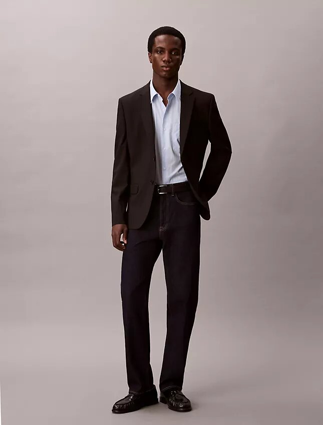 Chemise boutonnée à manches courtes en Cotton Stretch à rayures Chemise boutonnée à manches courtes en Cotton Stretch à rayures