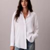 Chemise boutonnée à pattes de boutonnage en lyocell Chemise boutonnée à pattes de boutonnage en lyocell