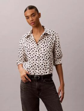 Chemise boutonnée à pattes de boutonnage en lyocell