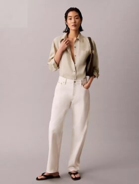 Chemise boutonnée à pattes de boutonnage en lyocell