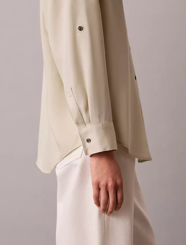 Chemise boutonnée à pattes de boutonnage en lyocell Chemise boutonnée à pattes de boutonnage en lyocell