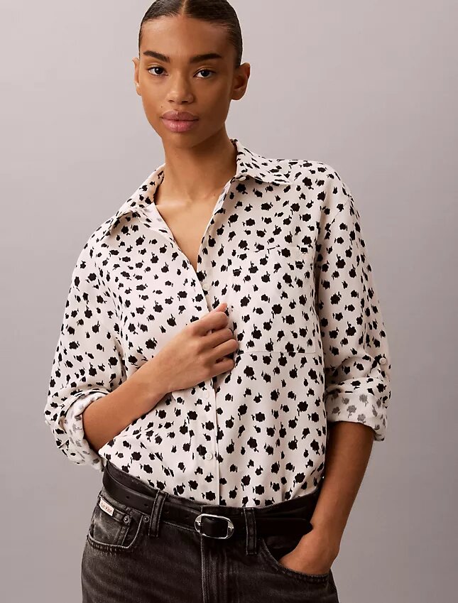 Chemise boutonnée à pattes de boutonnage en lyocell Chemise boutonnée à pattes de boutonnage en lyocell